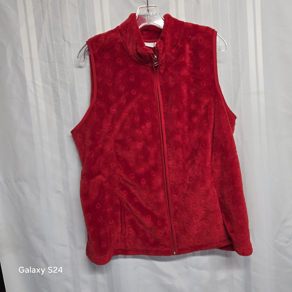 KIM ROGERS Women's Red Fleece Vest XL